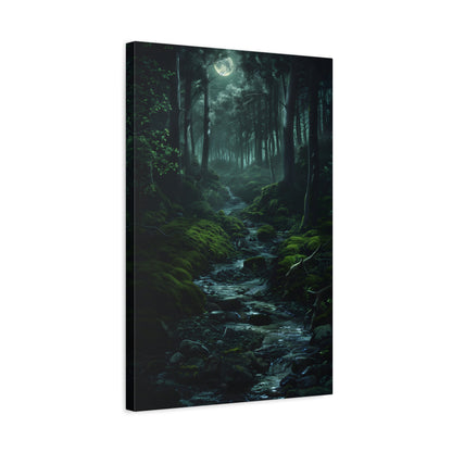 1.25" Matte Canvas - Moonlit Forest Stream