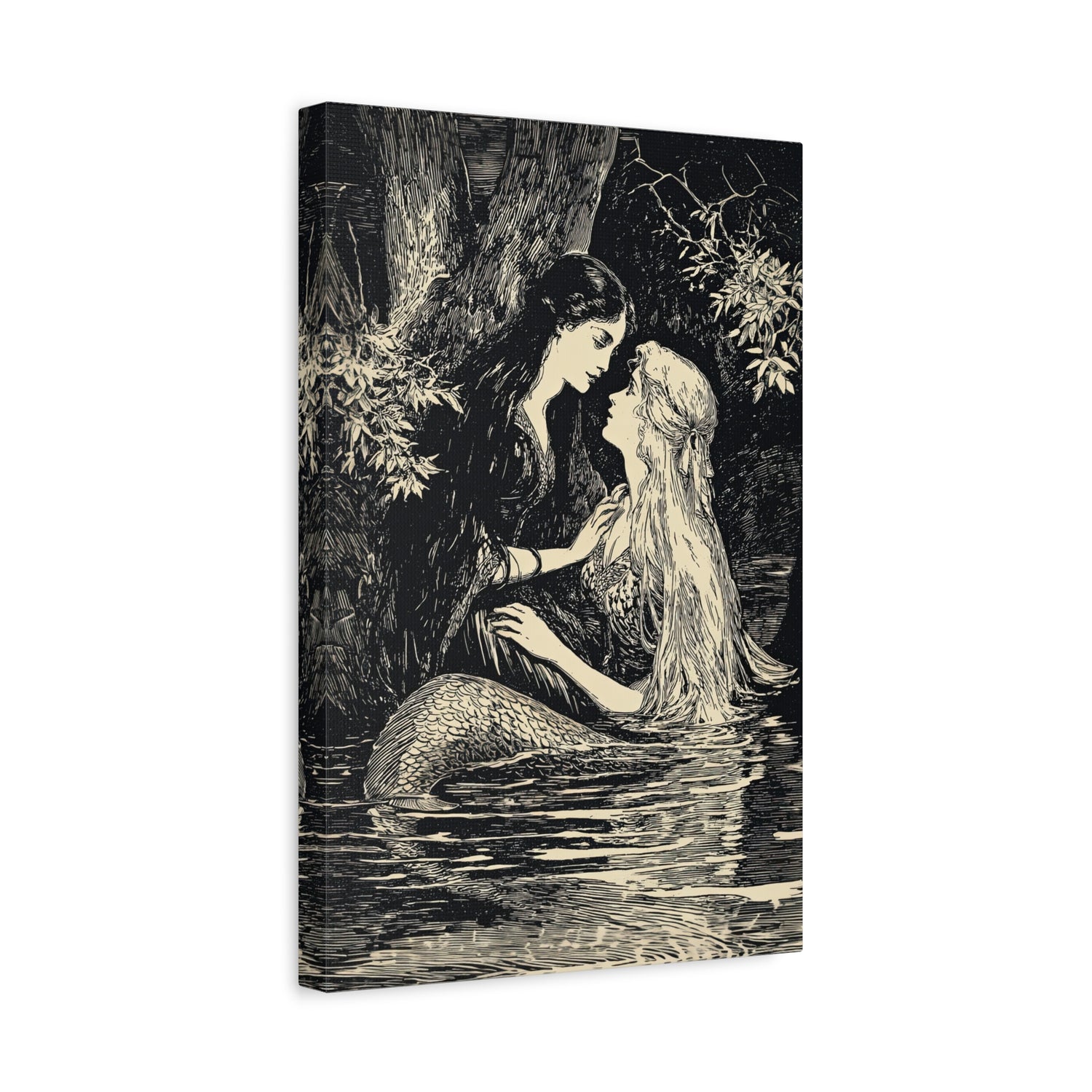 1.25" Matte Canvas - Mermaid Fairy Midnight Kiss