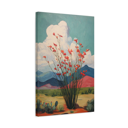 1.25" Matte Canvas - Ocotillo Cactus Desert Bloom
