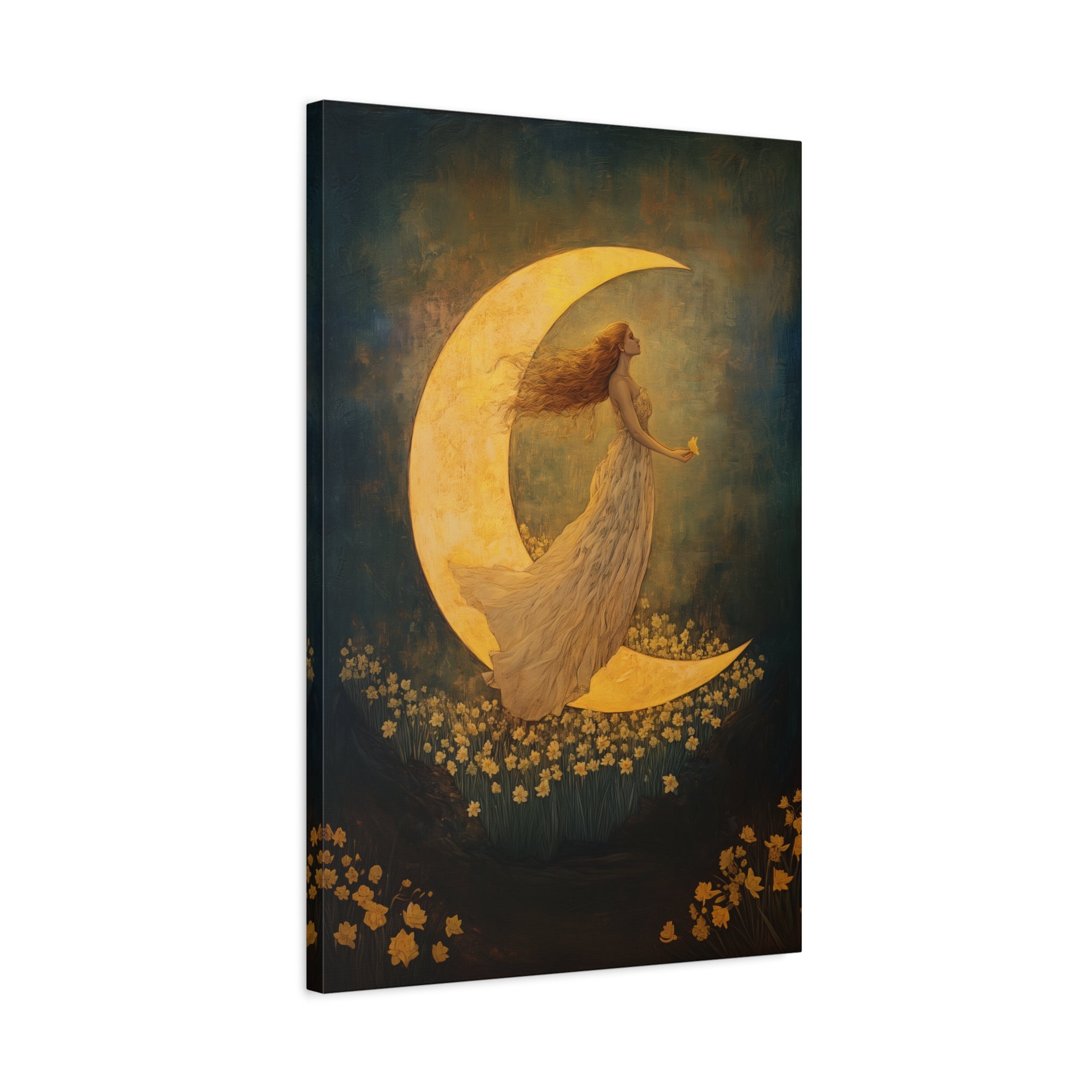 1.25" Matte Canvas - Moonlit Dreamer with Daffodils