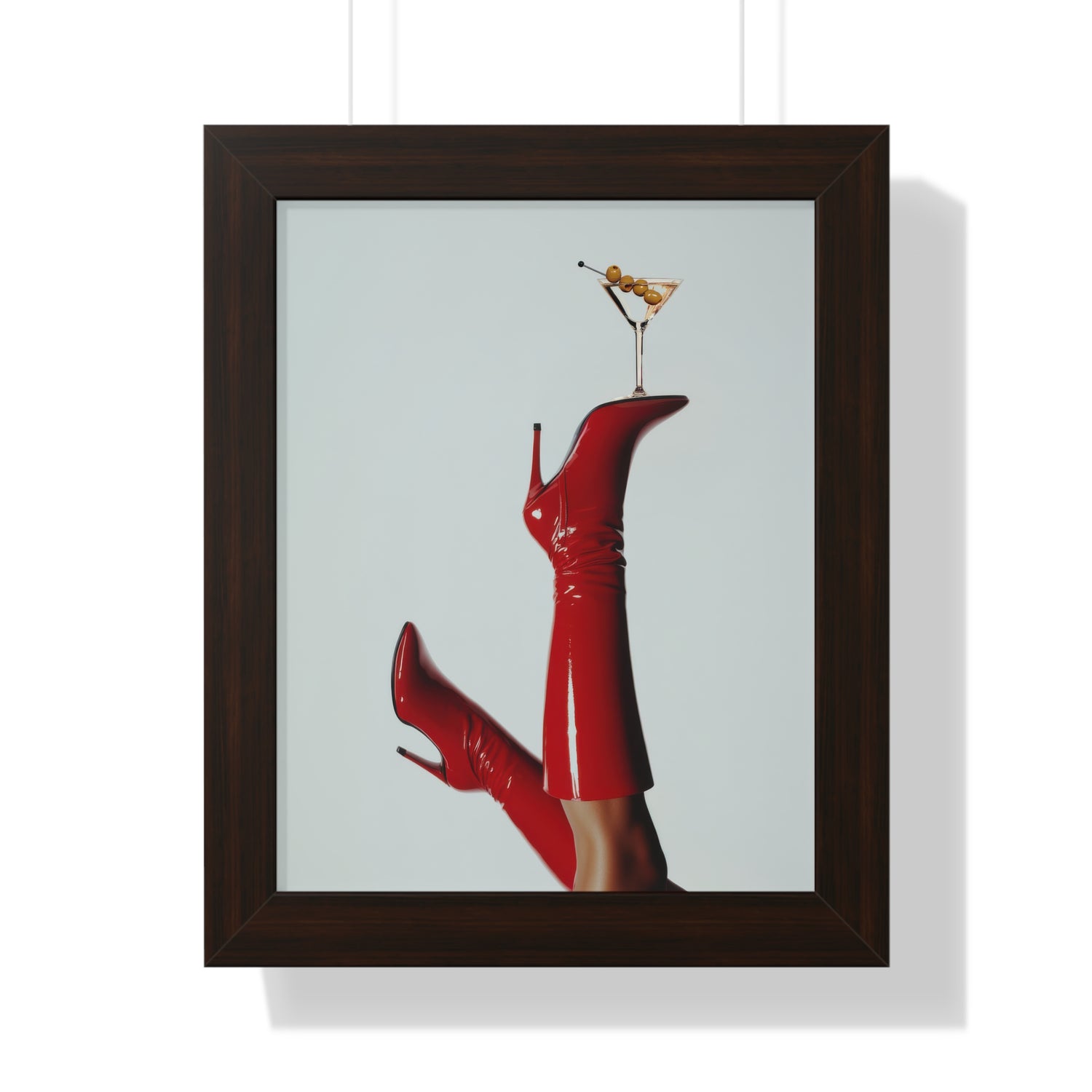 Framed Paper Print - Cocktails &amp; Red Stilettos