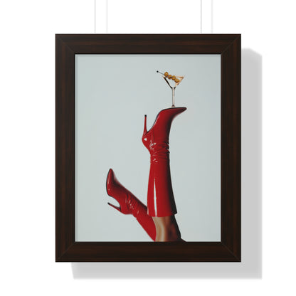 Framed Paper Print - Cocktails &amp; Red Stilettos