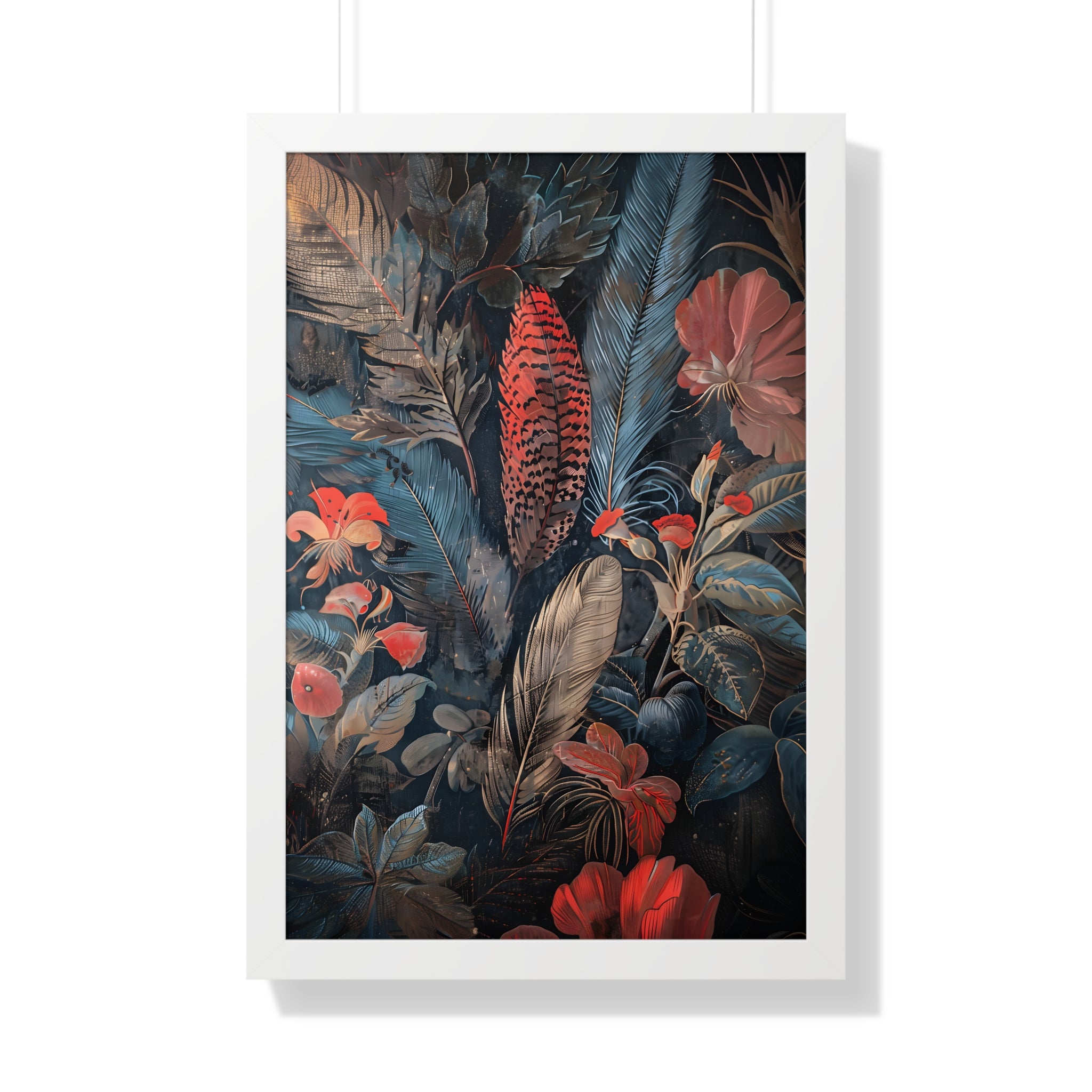 Framed Paper Print - Midnight Garden Reverie