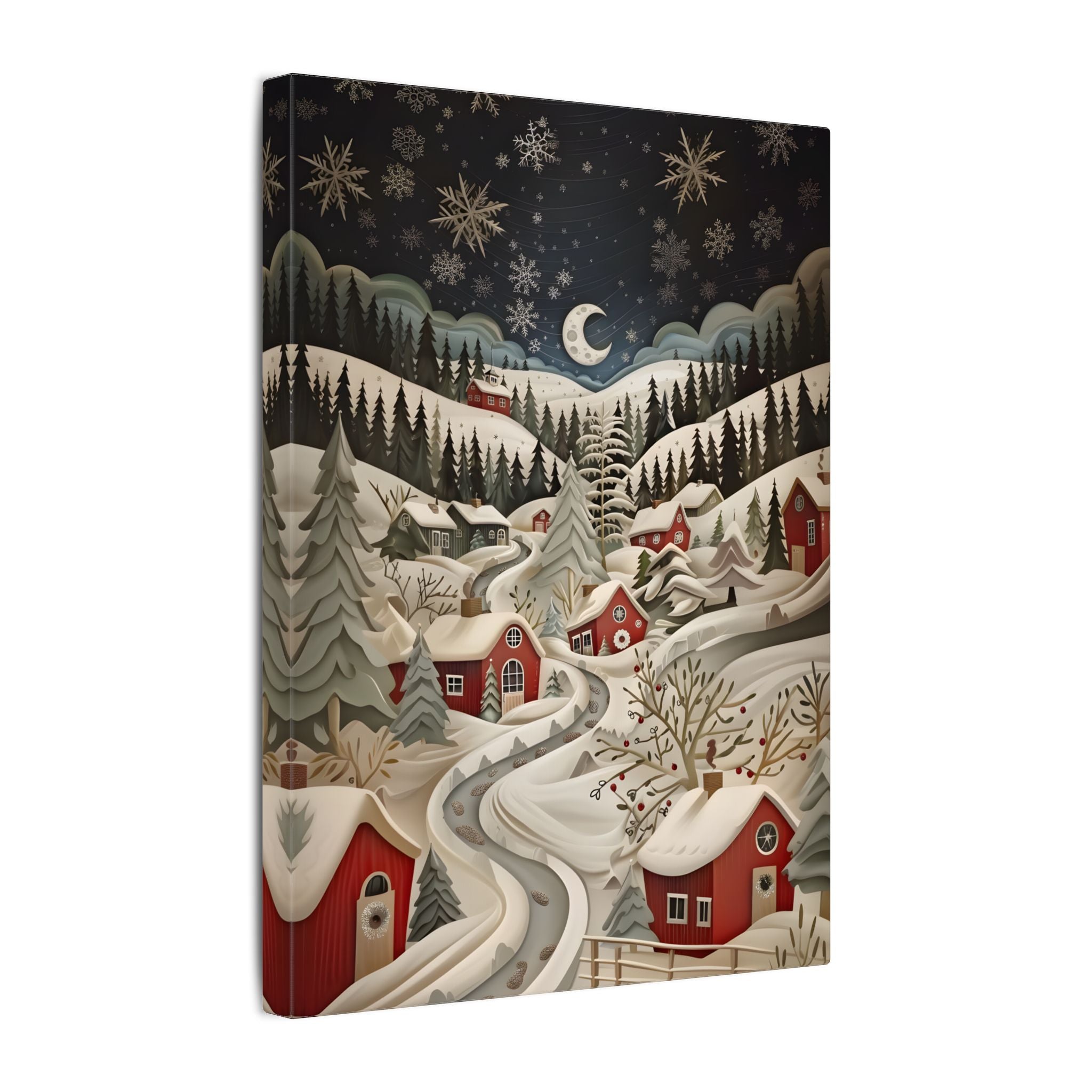 .75" Matte Canvas - Silent Snowfall Village