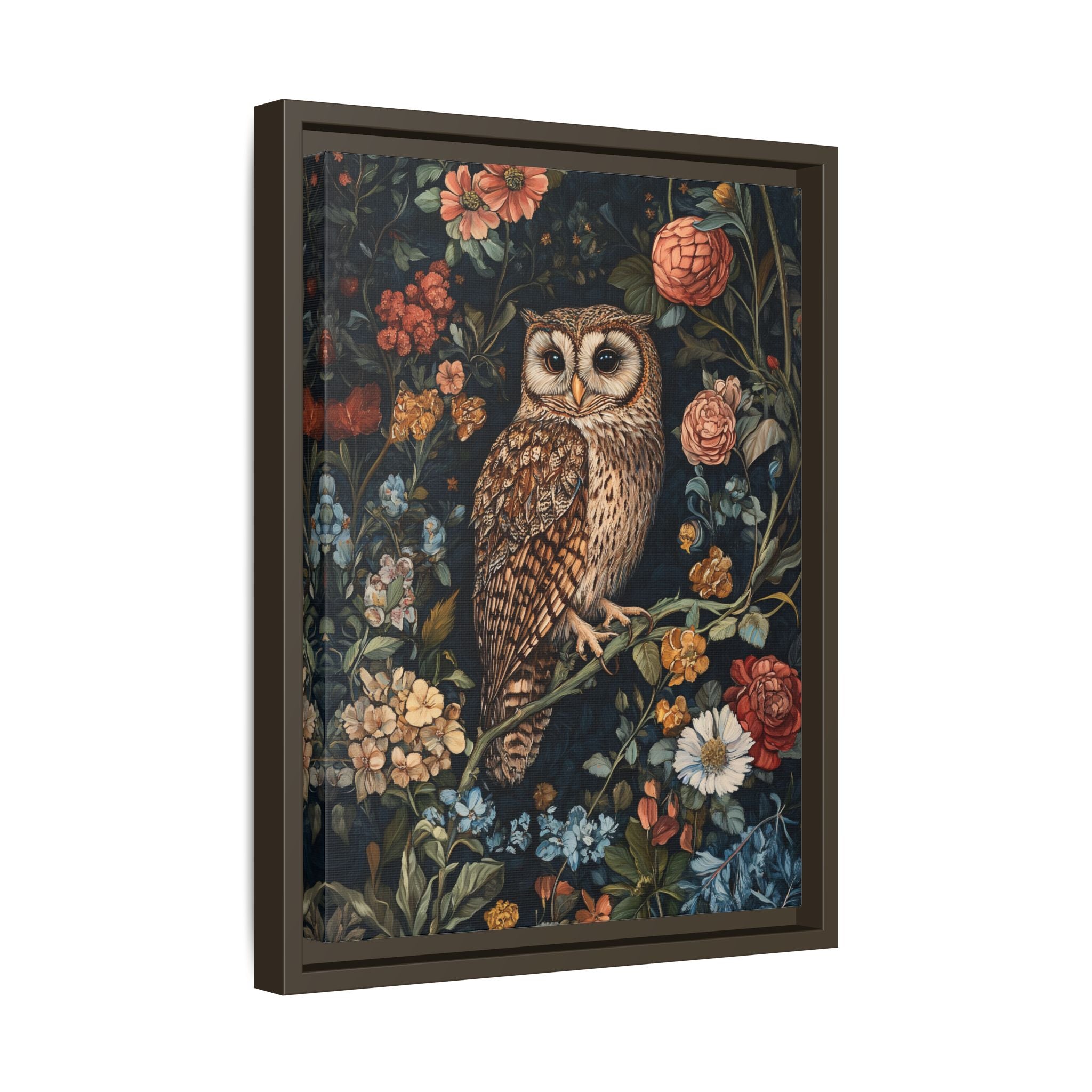 Framed Canvas - Guardian of the Floral Night