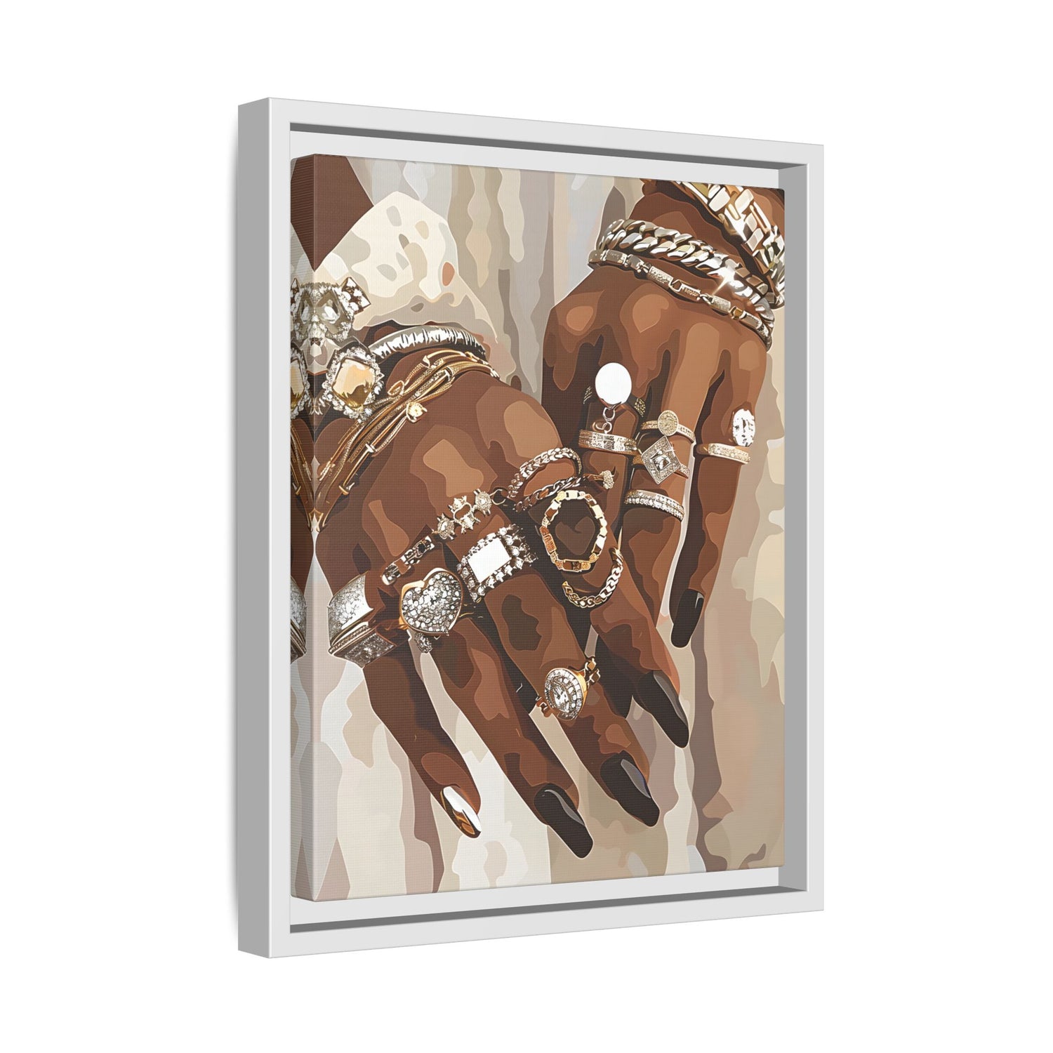 Framed Canvas - Layered Luxe Jewelry Hands