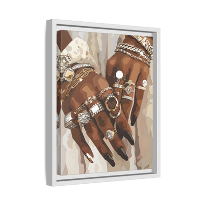 Framed Canvas - Layered Luxe Jewelry Hands