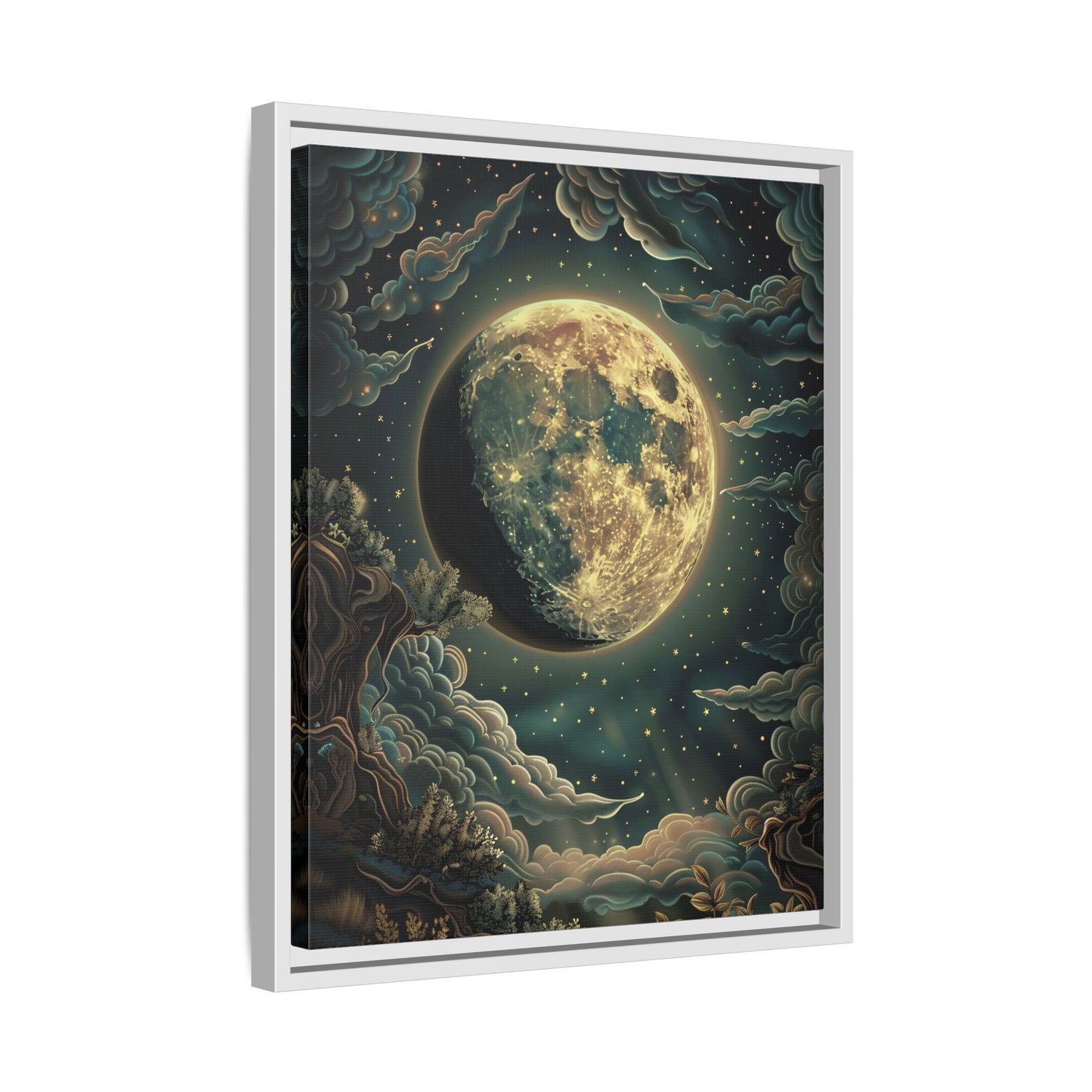Framed Canvas - Waxing Gibbous Dreamscape