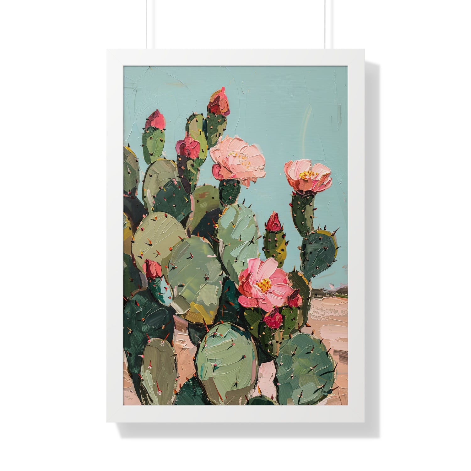 Framed Paper Print - Arizona Blooming Cactus Color