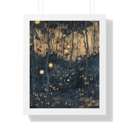 Framed Paper Print - Golden Firefly Nightscape