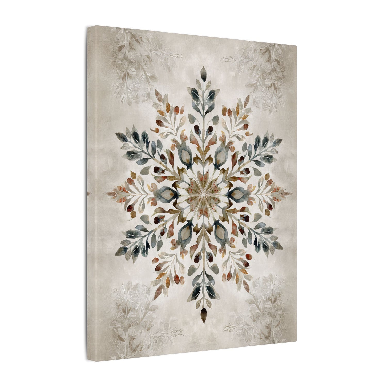 .75" Matte Canvas - Nordic Botanical Snowflake