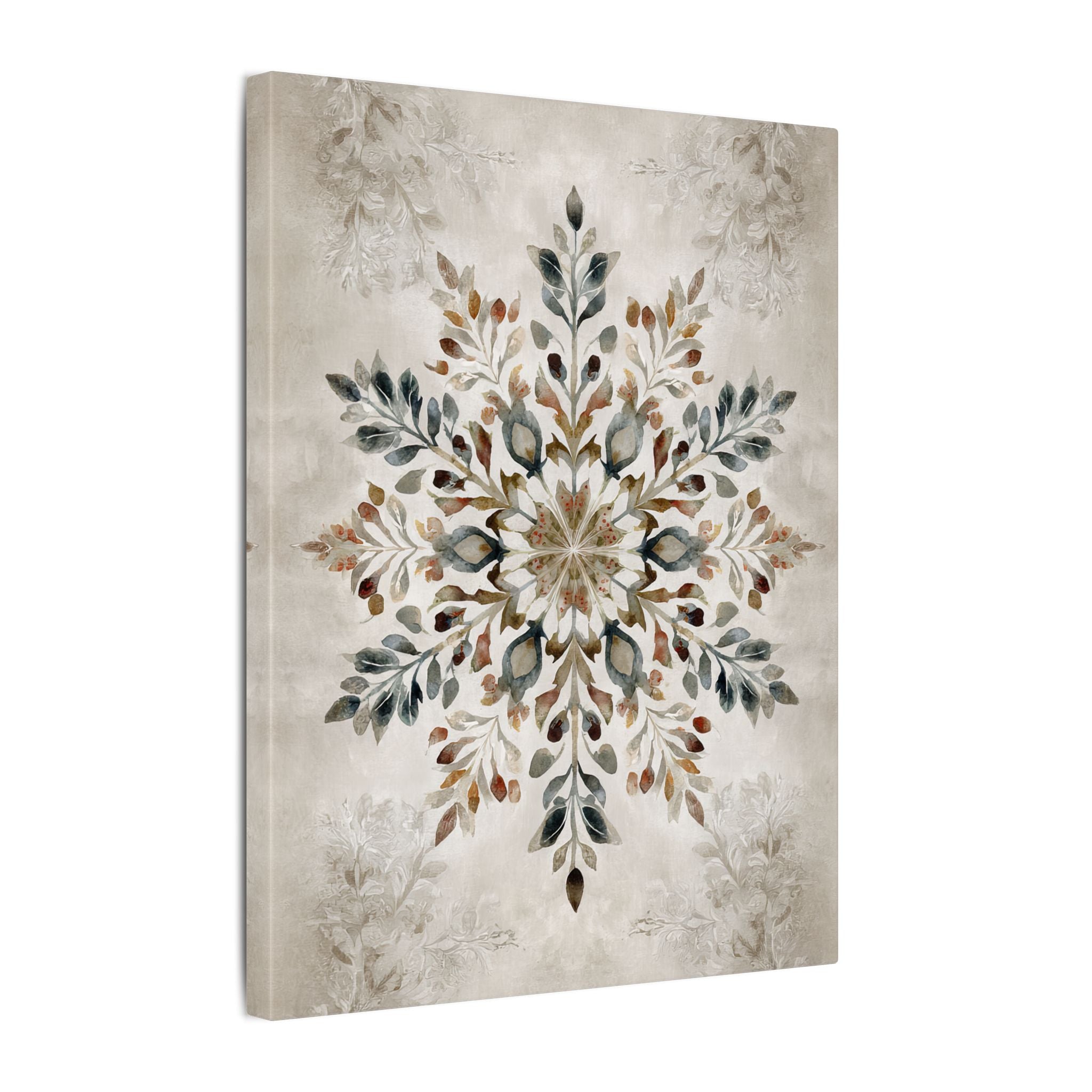 .75" Matte Canvas - Nordic Botanical Snowflake