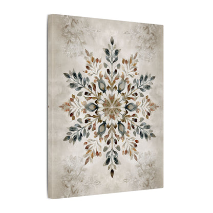 .75" Matte Canvas - Nordic Botanical Snowflake