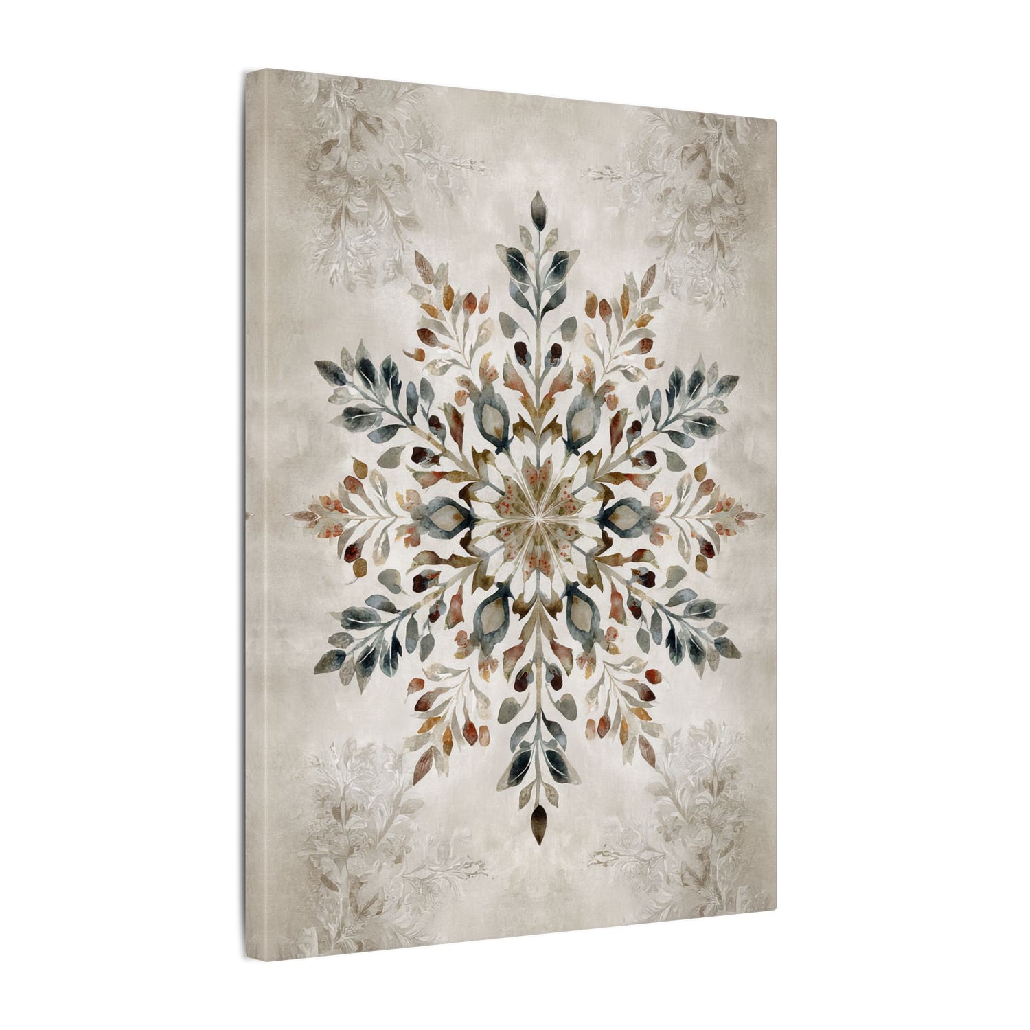 .75" Matte Canvas - Nordic Botanical Snowflake