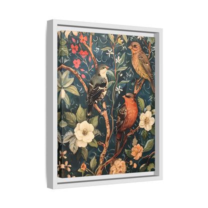 Framed Canvas - Robin and Sparrow Symphony