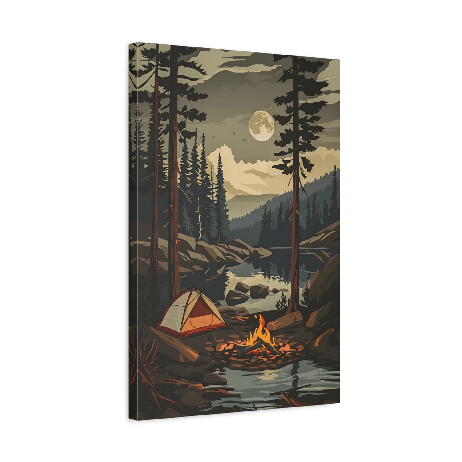 1.25" Matte Canvas - Moonlit Campfire Escape