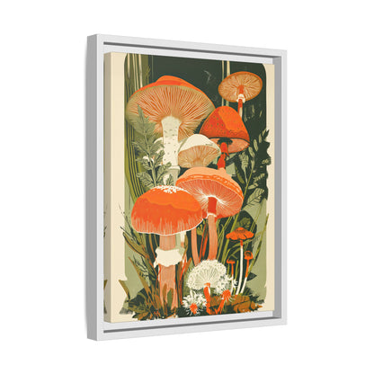 Framed Canvas - Groovy Woodland Mushrooms