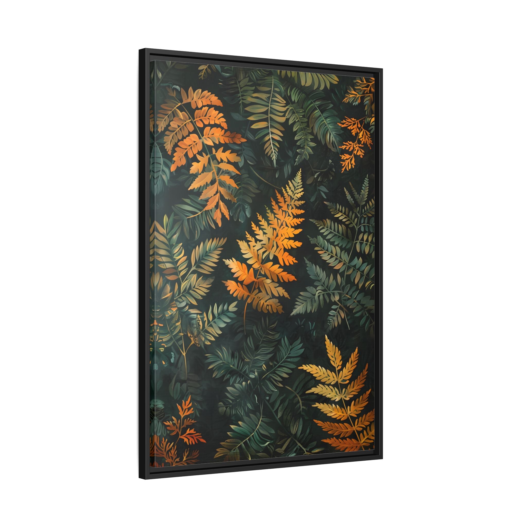 Framed Canvas - Golden Fern Elegance