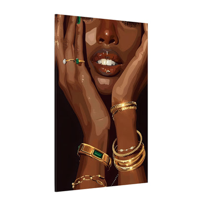 .75" Matte Canvas - Golden Emerald Beauty Portrait