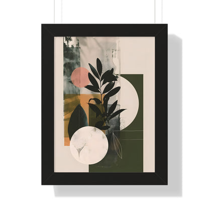 Framed Paper Print - Earthy Geometric Botanicals