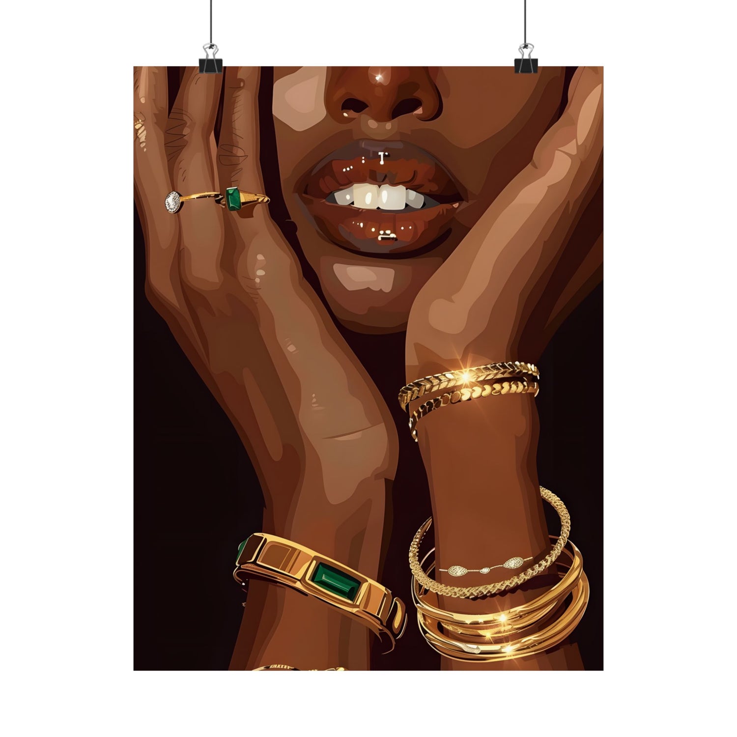 Golden Emerald Beauty Portrait