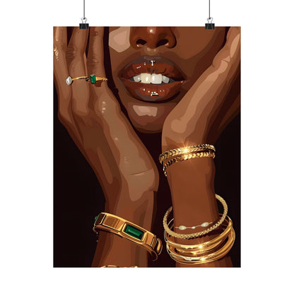 Golden Emerald Beauty Portrait