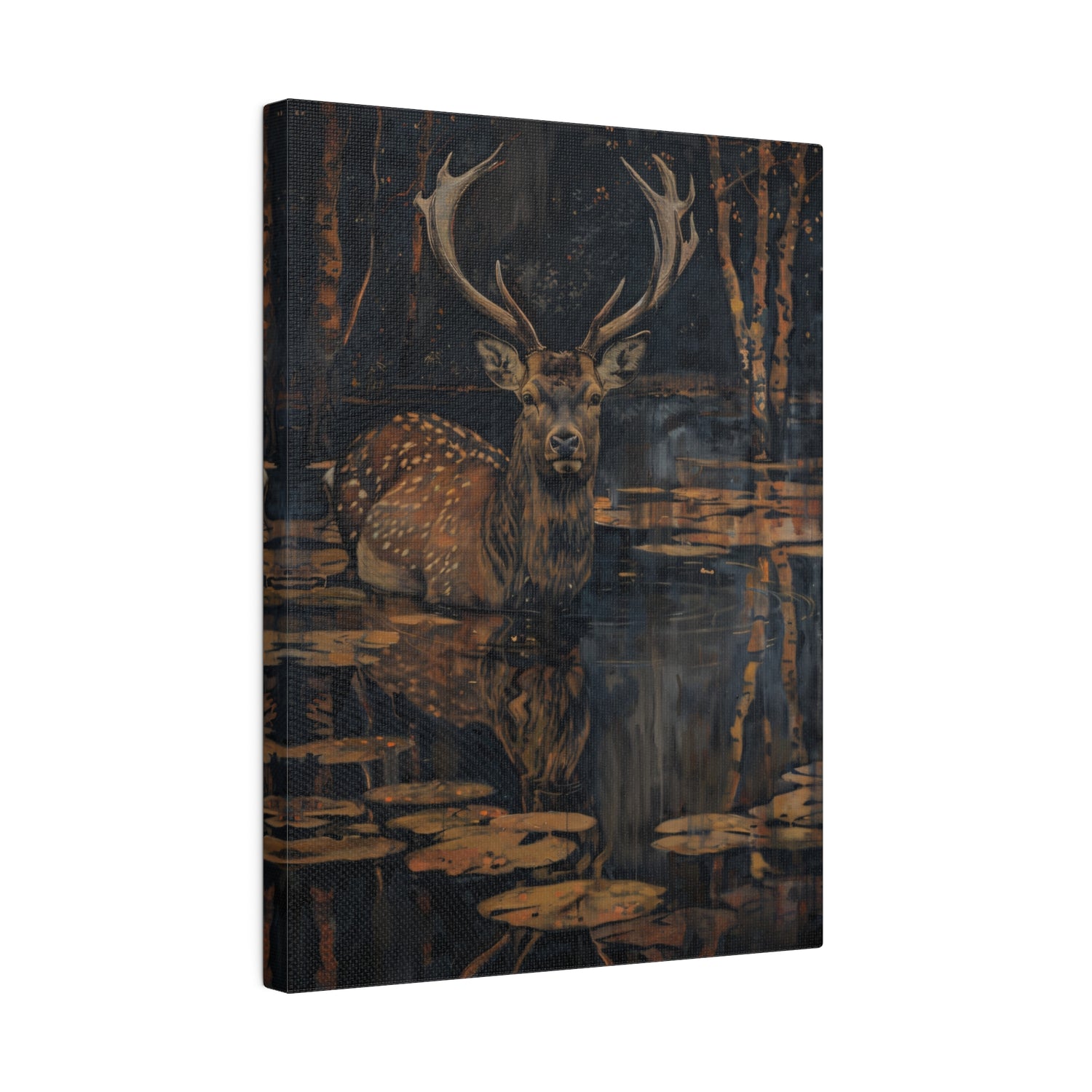 .75" Matte Canvas - Twilight Stag Reflection