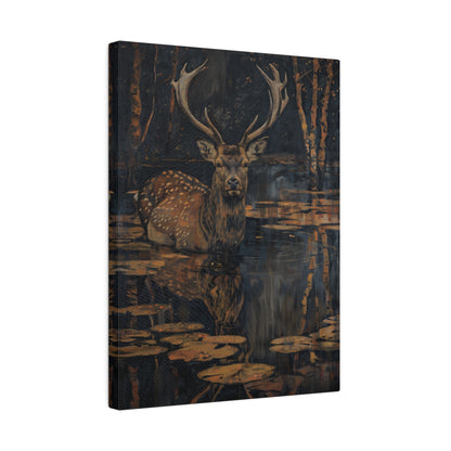 .75" Matte Canvas - Twilight Stag Reflection