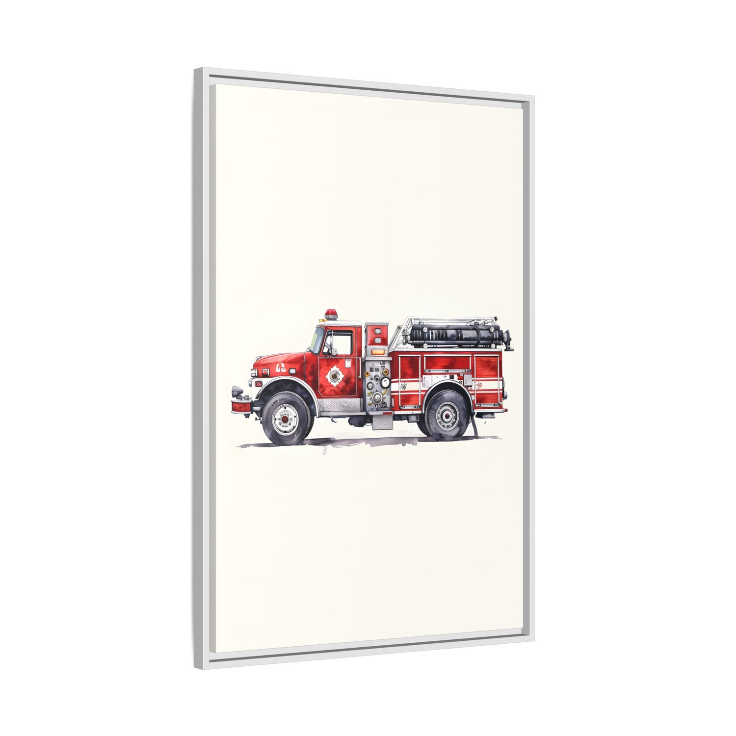 Framed Canvas - Classic Pumper Firetruck