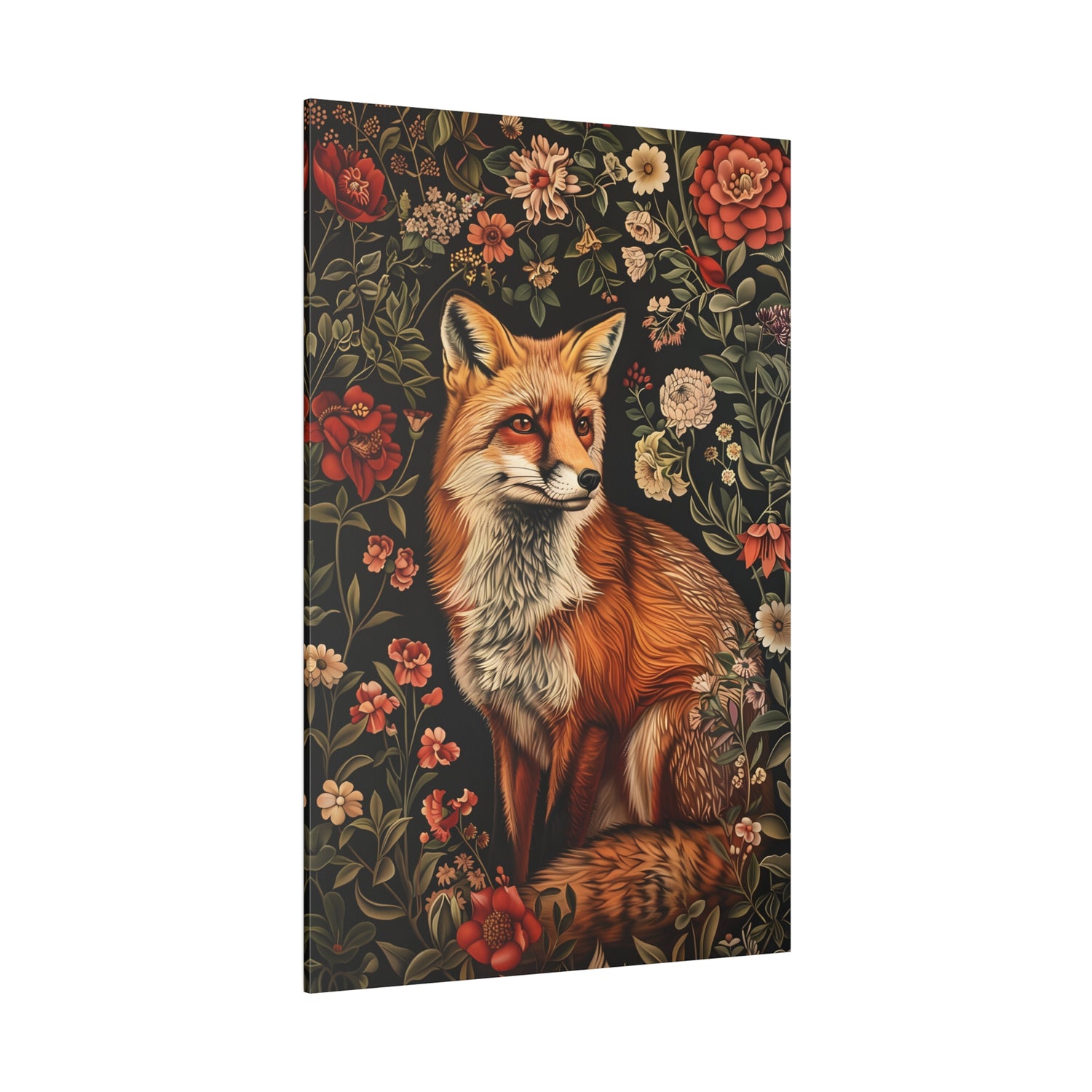 .75&quot; Matte Canvas - Fox Amongst Floral Whimsy