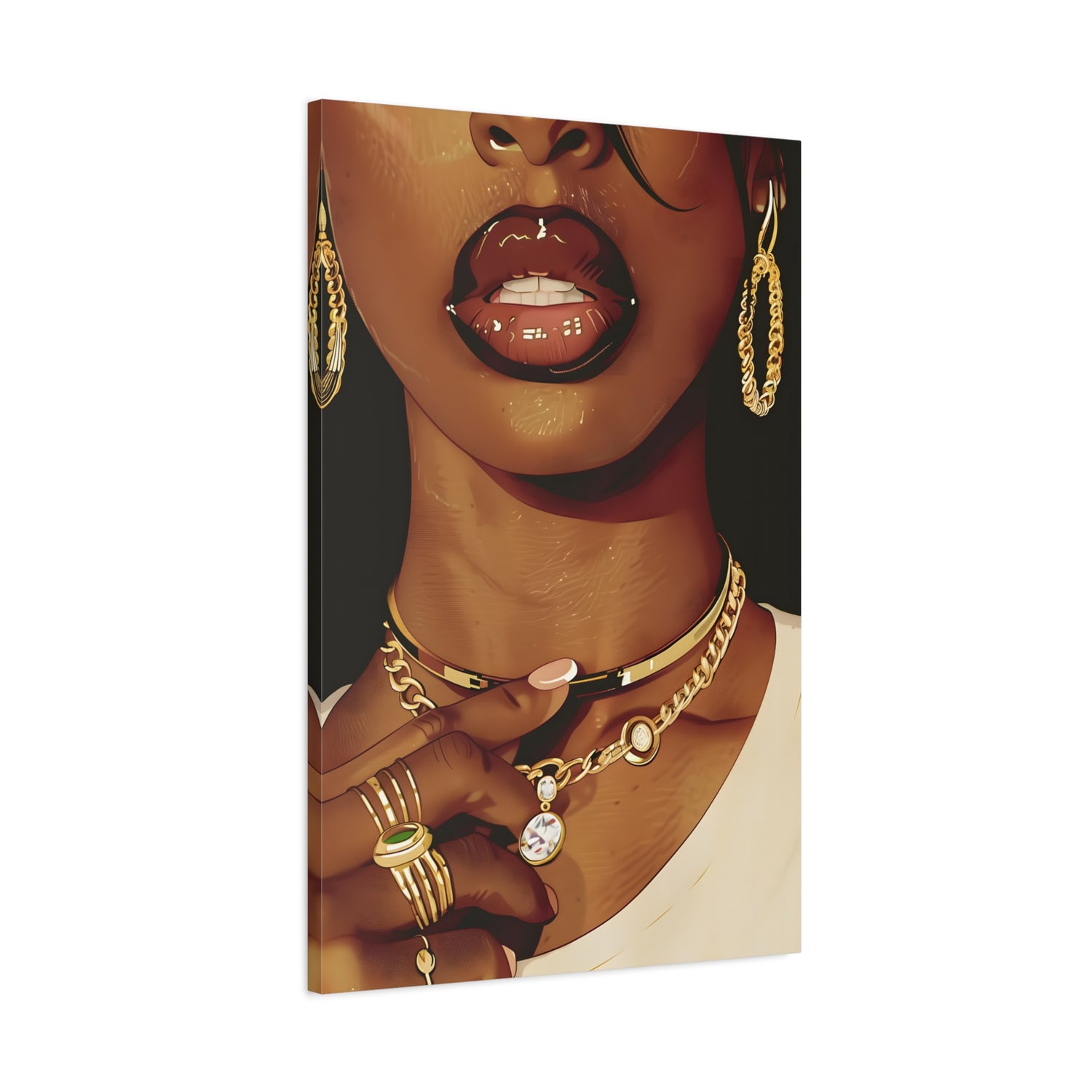 1.25" Matte Canvas - Golden Luxe Confidence Portrait