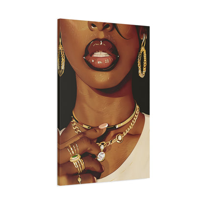 1.25" Matte Canvas - Golden Luxe Confidence Portrait