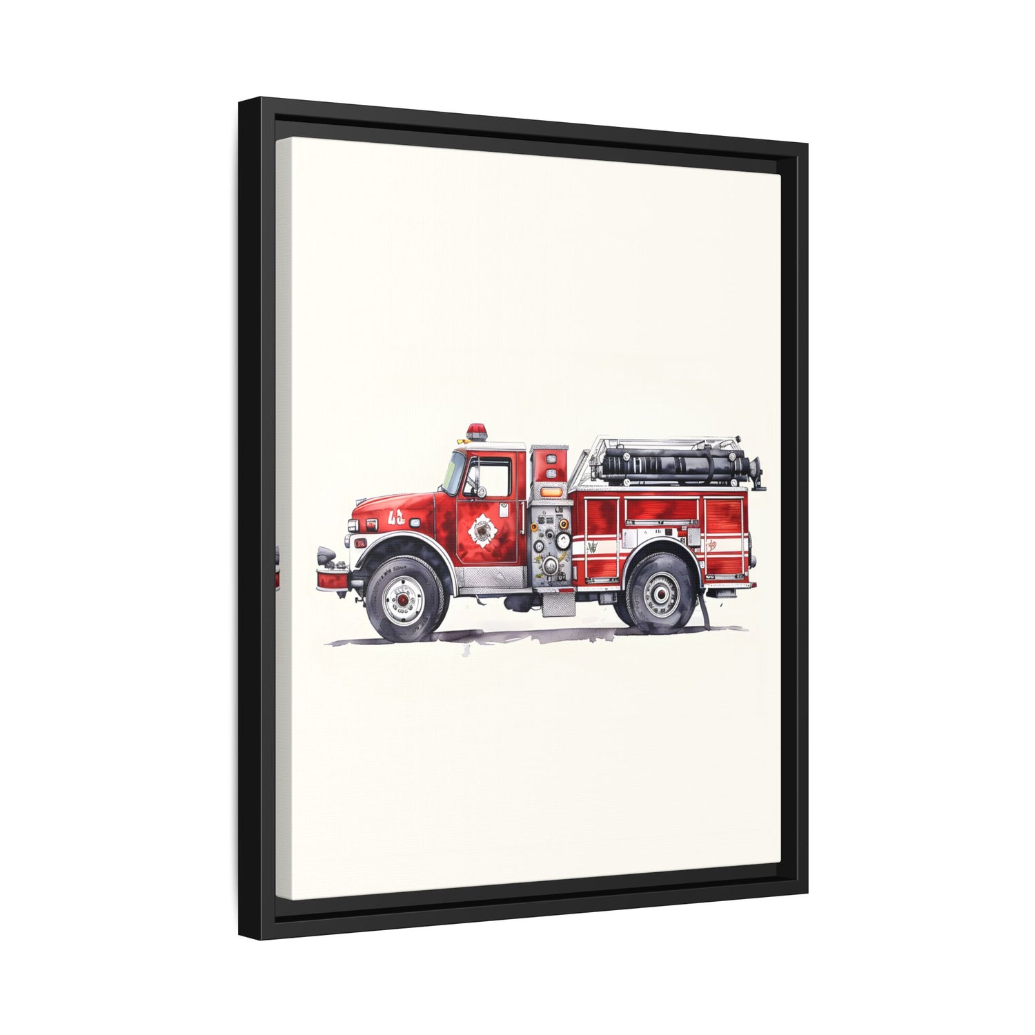Framed Canvas - Classic Pumper Firetruck