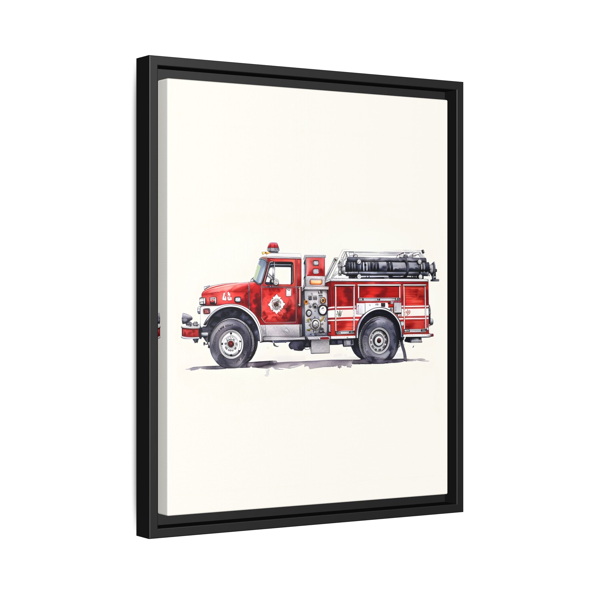 Framed Canvas - Classic Pumper Firetruck