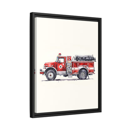 Framed Canvas - Classic Pumper Firetruck