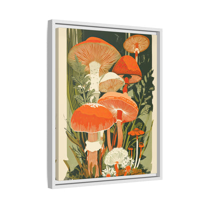 Framed Canvas - Groovy Woodland Mushrooms