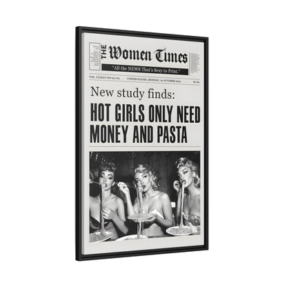 Framed Canvas - Retro Pasta Gazette