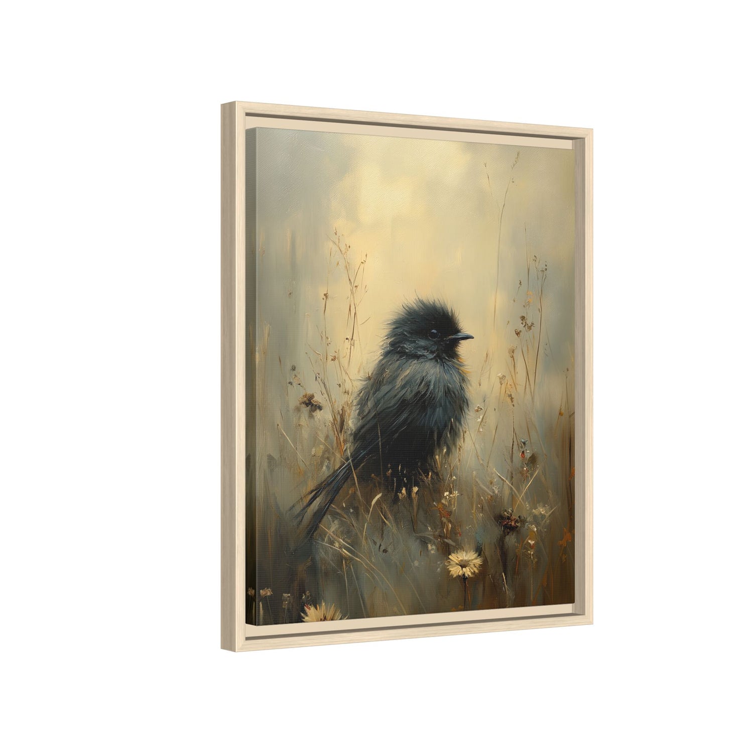 Framed Canvas - Golden Meadow Bird