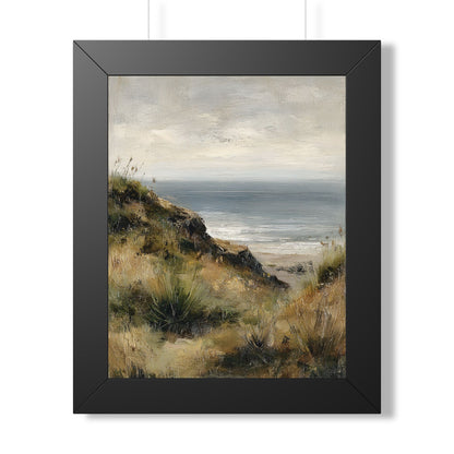 Framed Paper Print - Misty Coastal Seascape