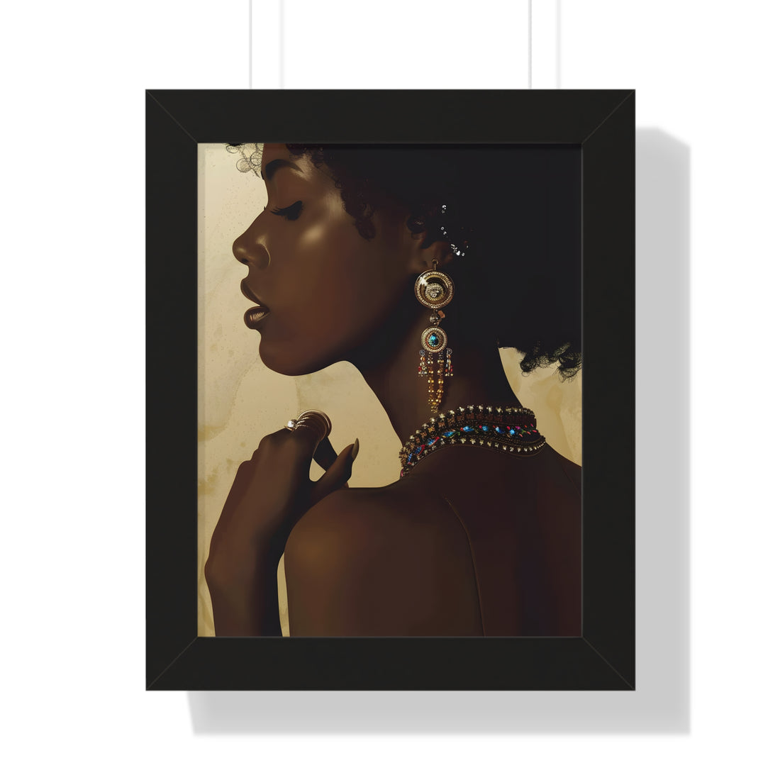 Framed Paper Print - Regal Jewel Toned Muse