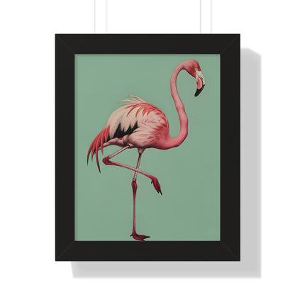 Framed Paper Print - Pink Flamingo Tropical