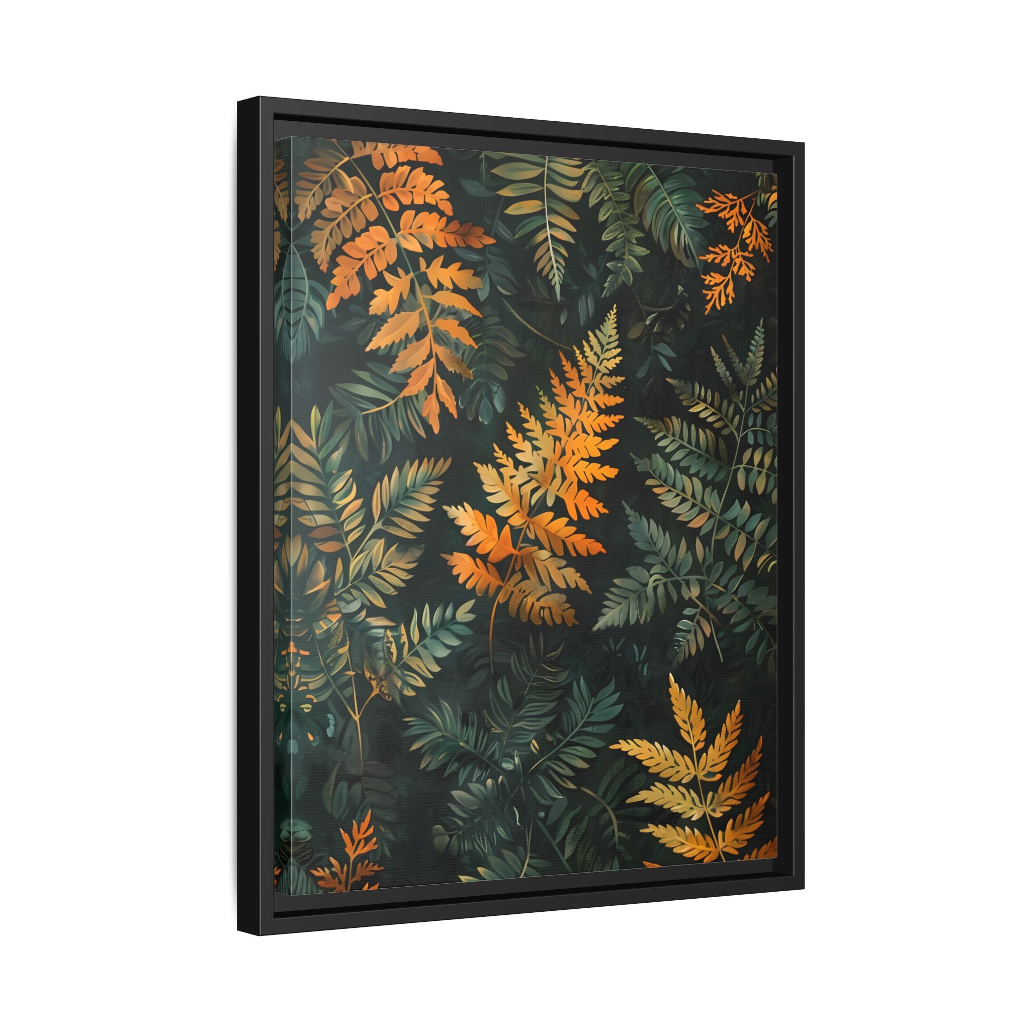 Framed Canvas - Golden Fern Elegance