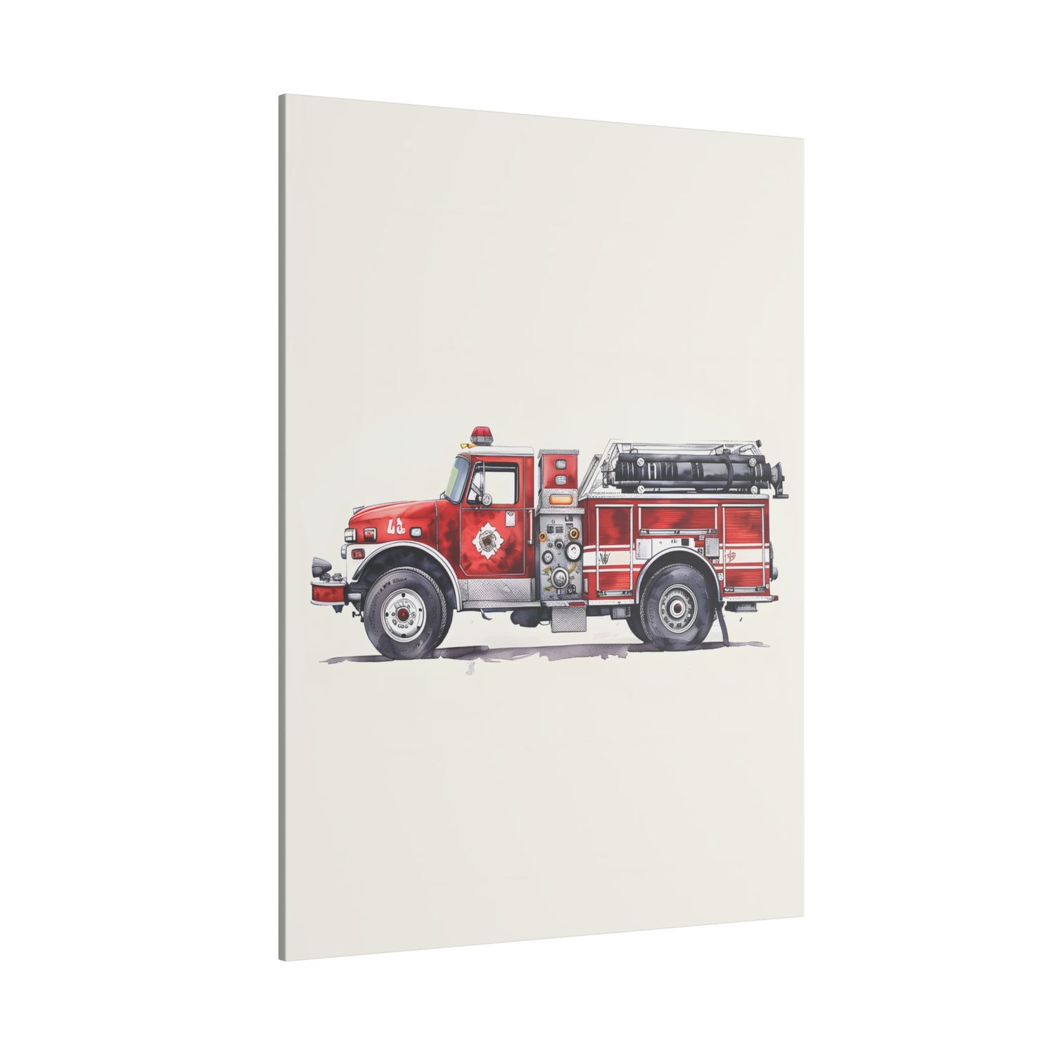 .75&quot; Matte Canvas - Classic Pumper Firetruck