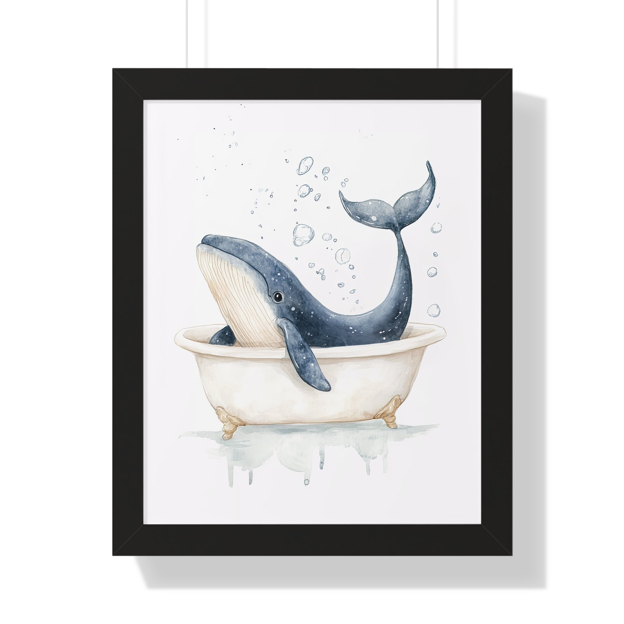 Framed Paper Print - Whale Tub Bubble Splash