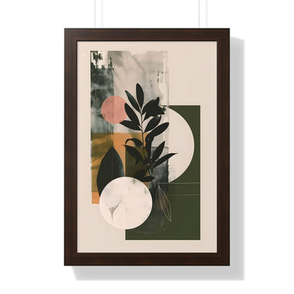 Framed Paper Print - Earthy Geometric Botanicals