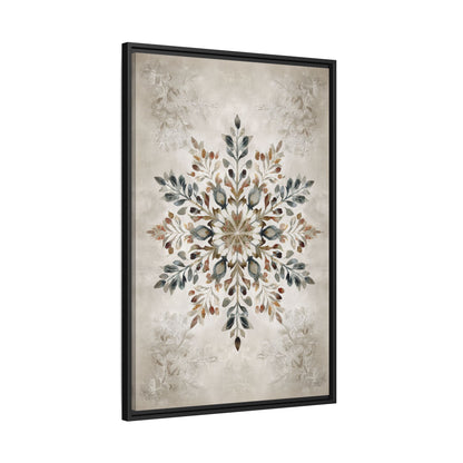 Framed Canvas - Nordic Botanical Snowflake