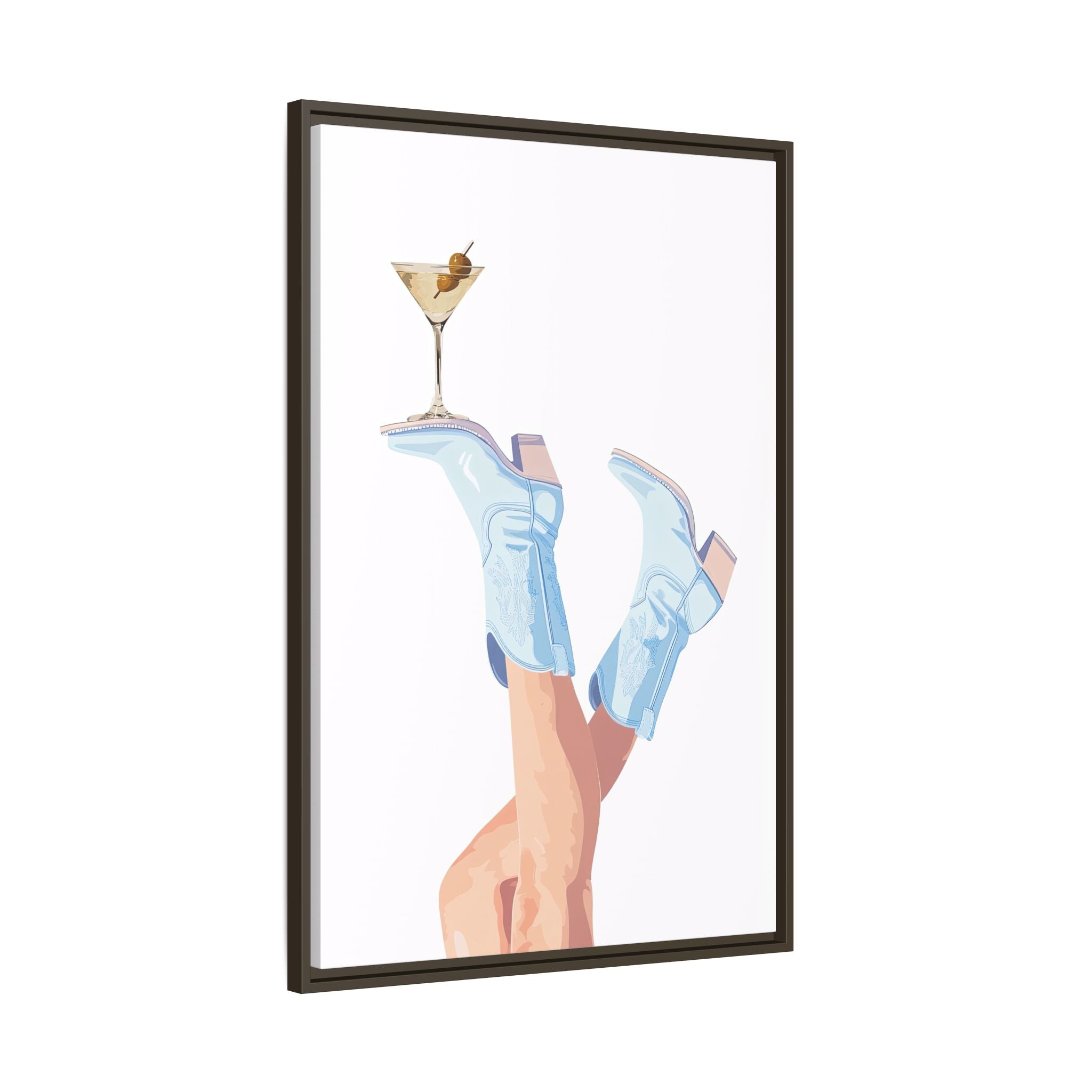 Framed Canvas - Boots Up, Cheers Babe