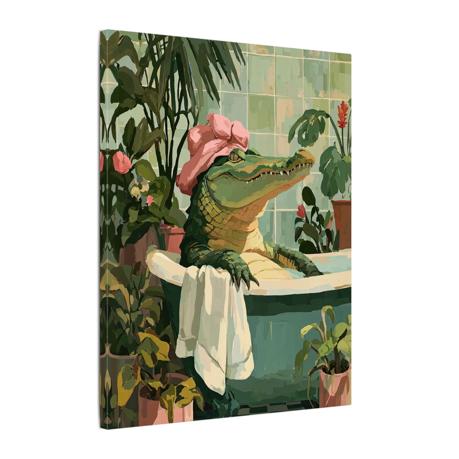 .75" Matte Canvas - Bathtub Alligator Spa Day