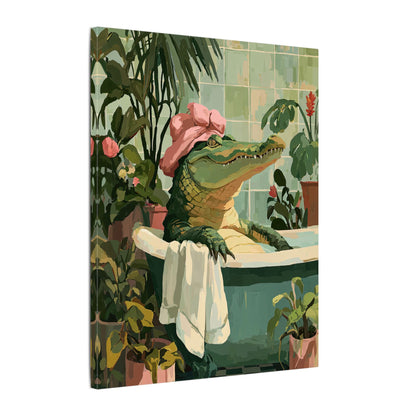 .75" Matte Canvas - Bathtub Alligator Spa Day