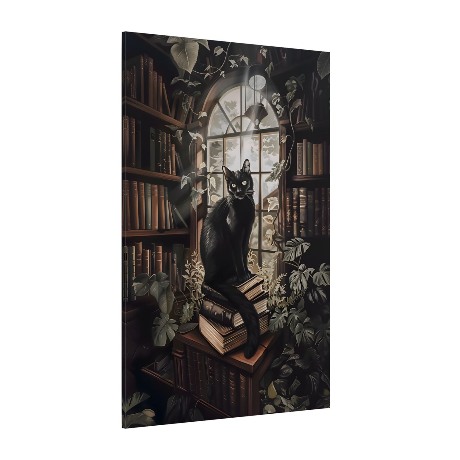 .75" Matte Canvas - Book Hoarder Feline Gaze